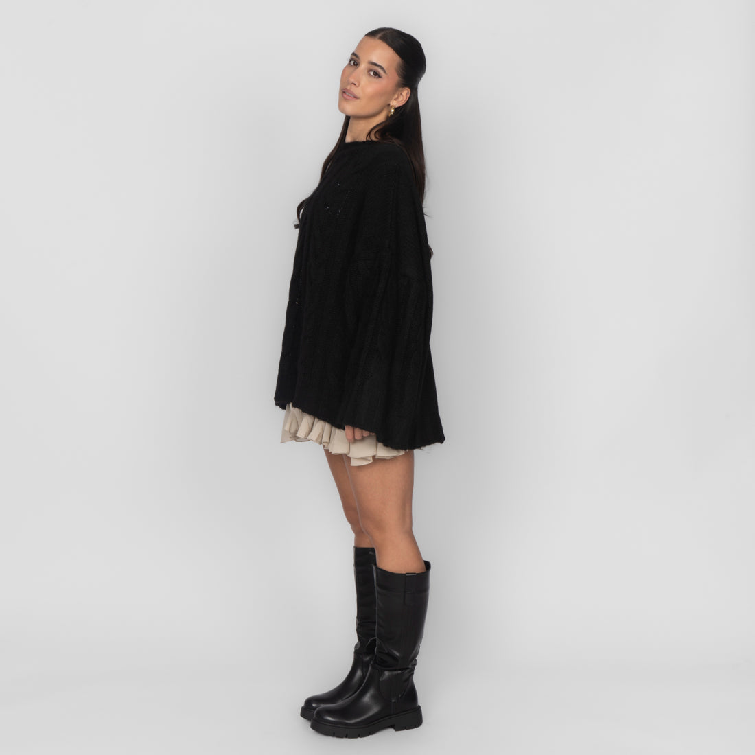 Violeta — Jersey de punto grueso holgado