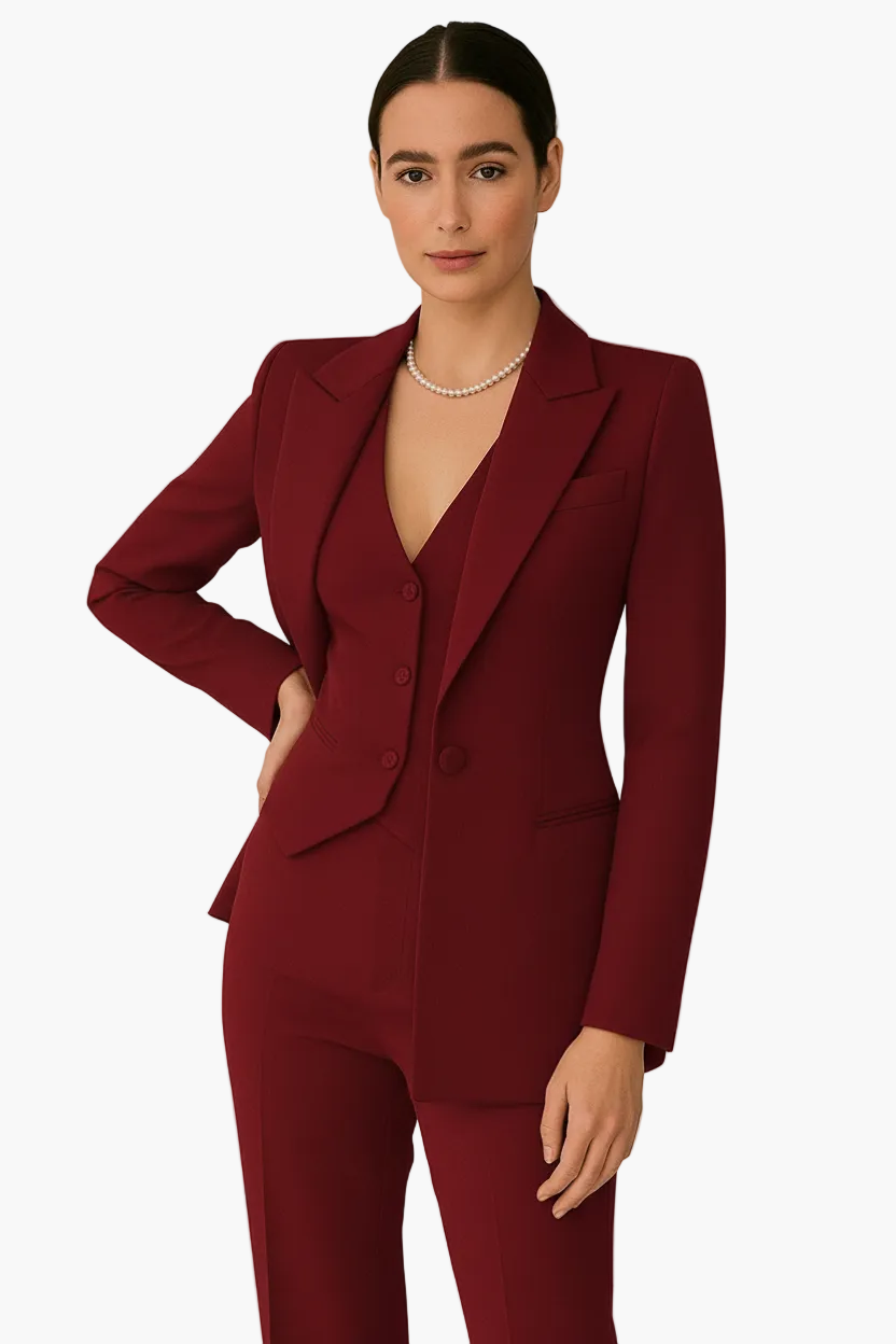 Brisa — Traje de chaqueta de tres piezas con chaleco