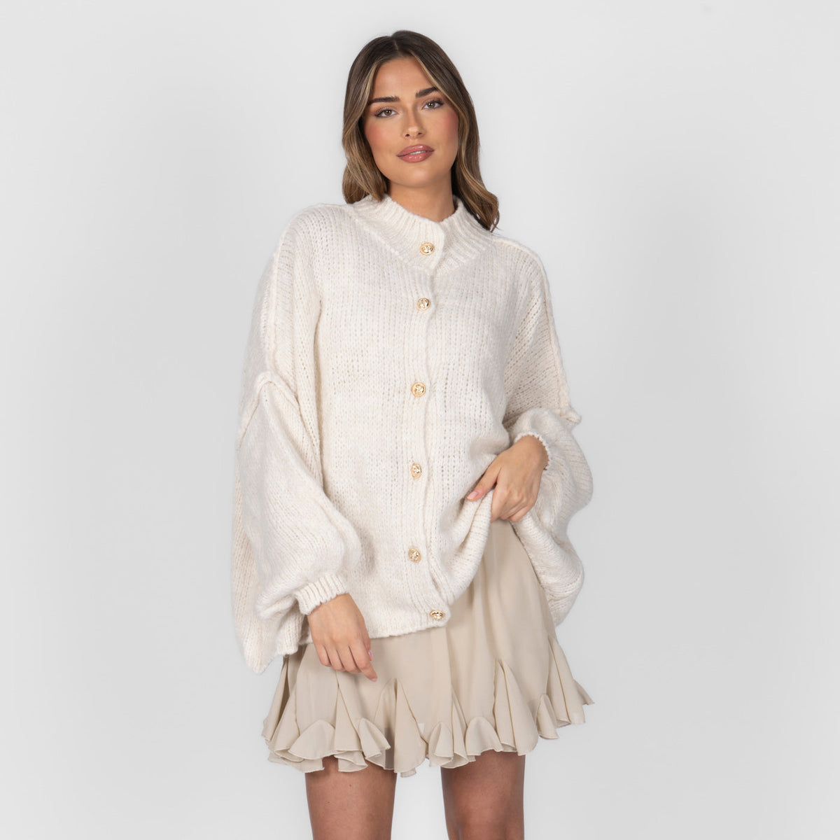 Zoraida — Pack cárdigan holgado y falda de verano