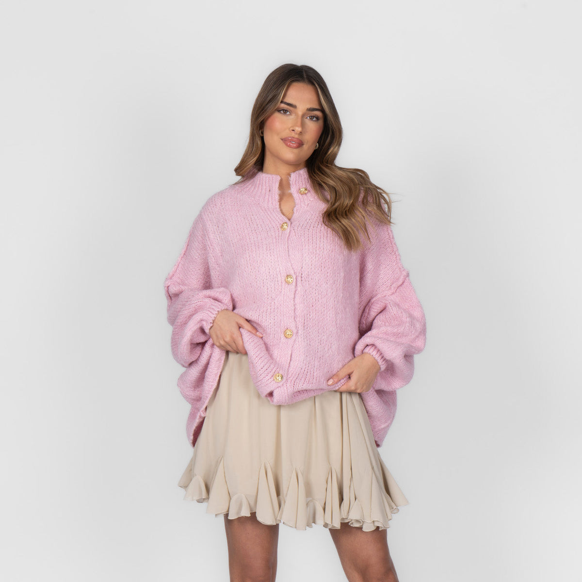 Zoraida — Pack cárdigan holgado y falda de verano