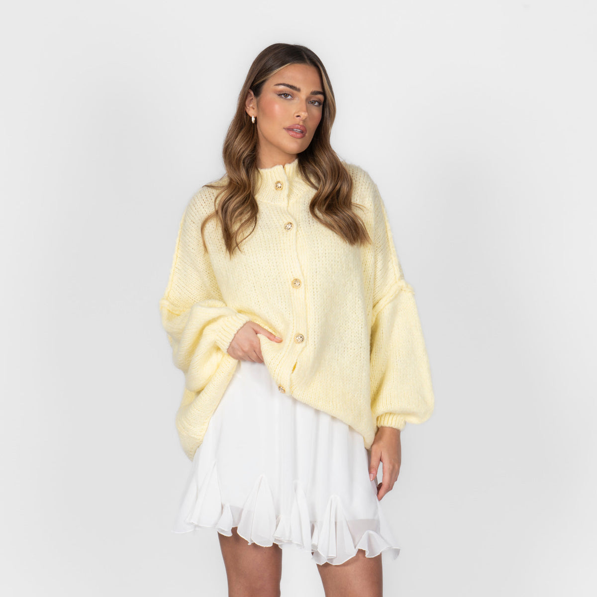 Zoraida — Pack cárdigan holgado y falda de verano