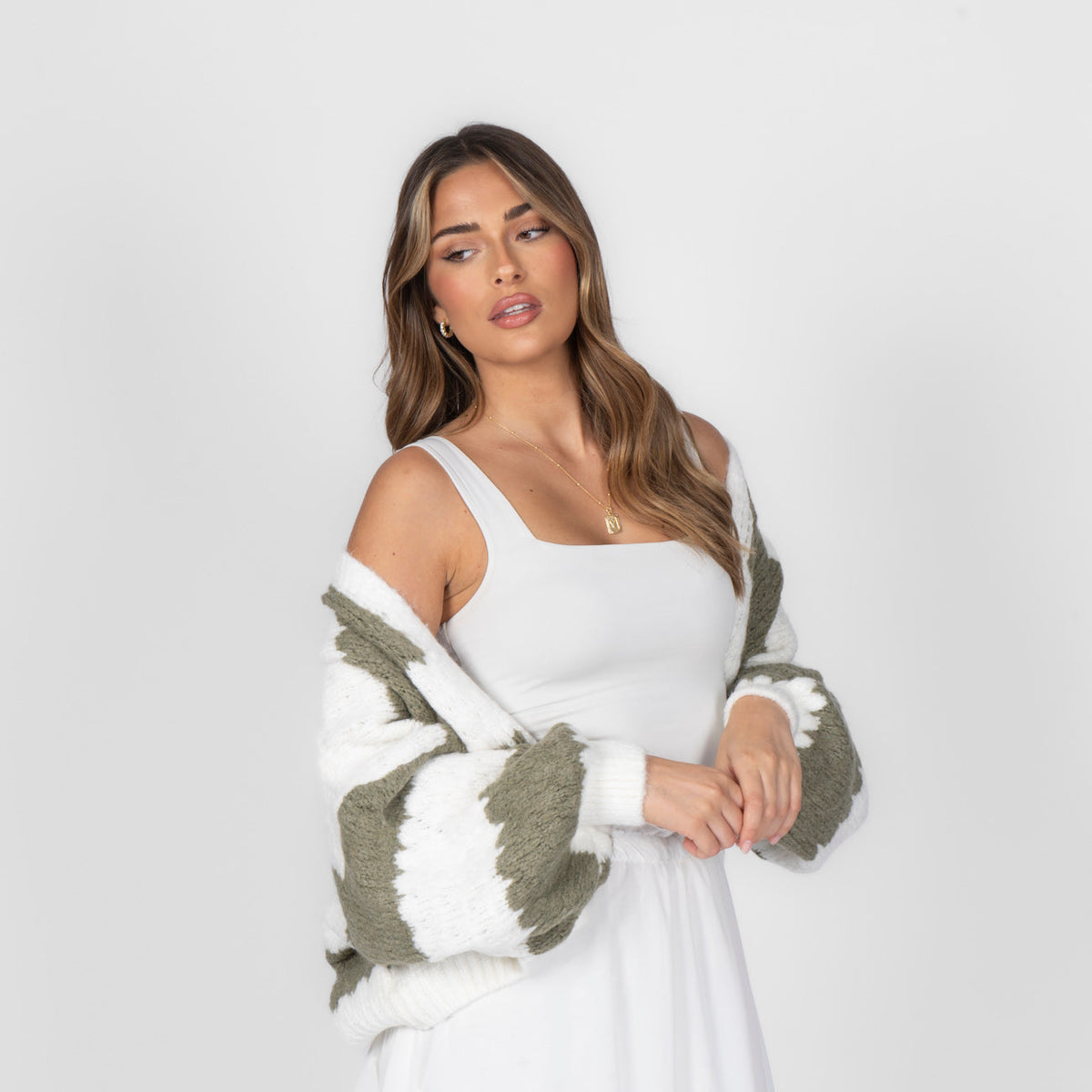Lía — Cárdigan holgado de rayas llamativas