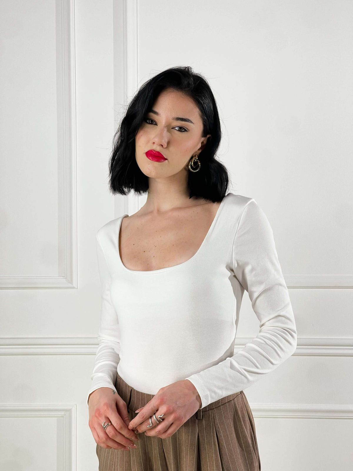 Leyre — Body de escote cuadrado clásico