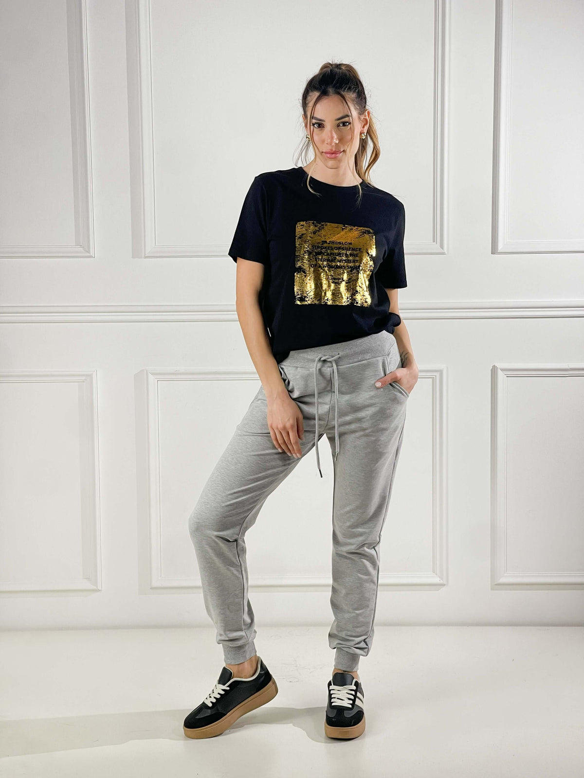 Elia — Pantalón de felpa con elástico en el tobillo