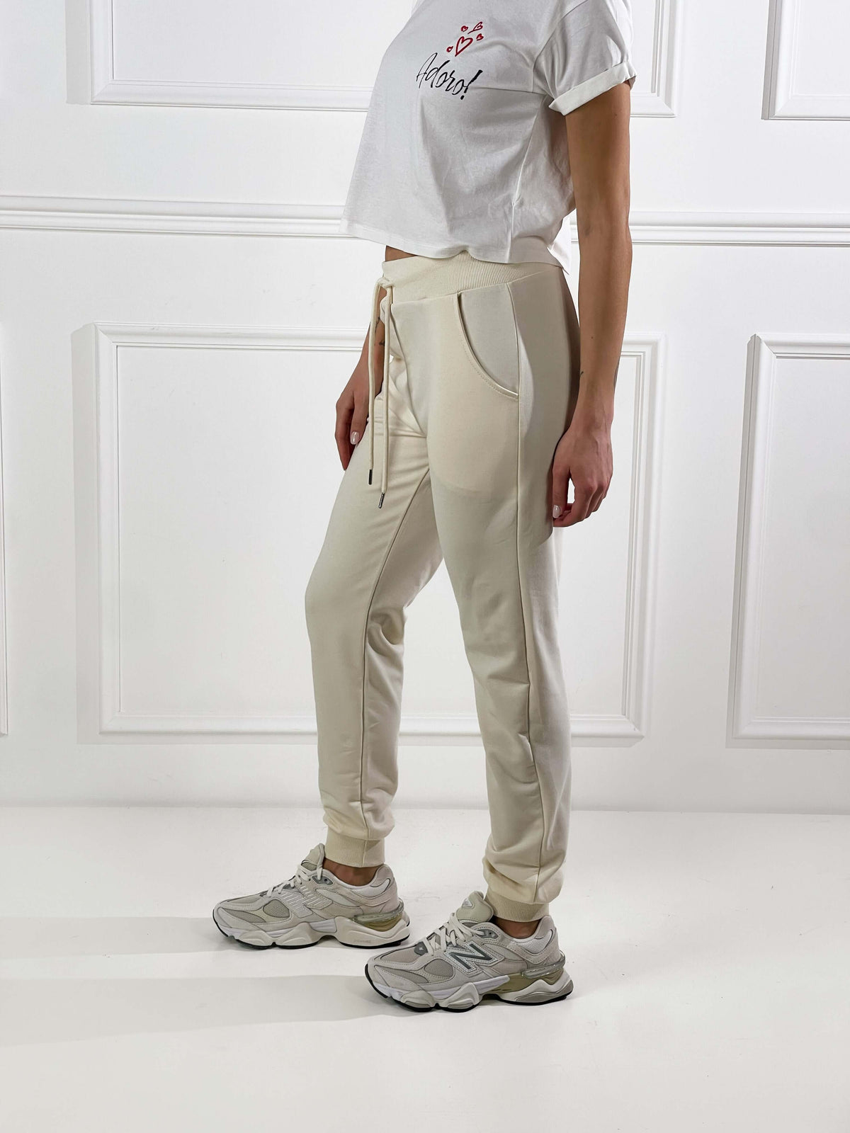Elia — Pantalón de felpa con elástico en el tobillo