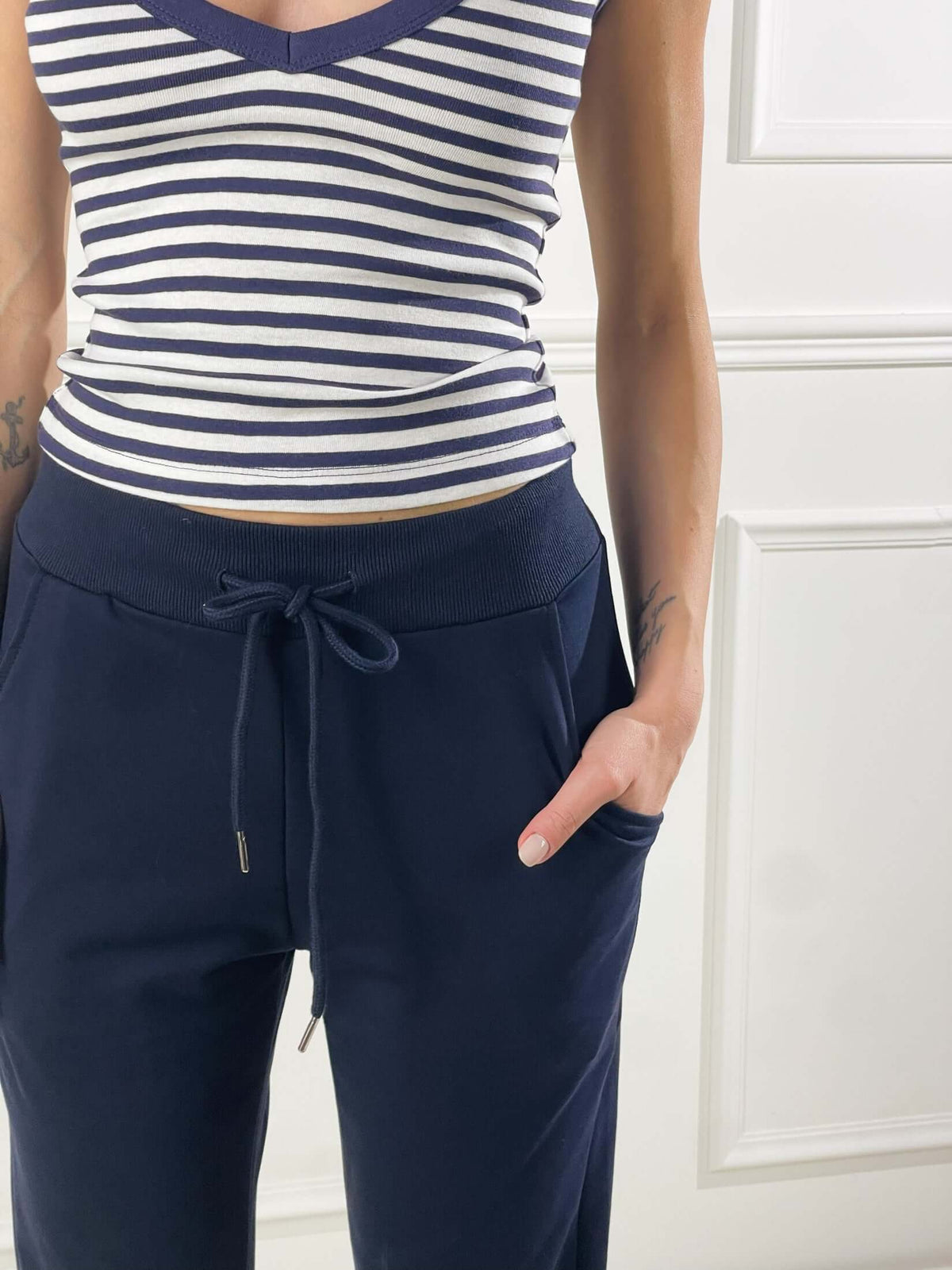 Elia — Pantalón de felpa con elástico en el tobillo