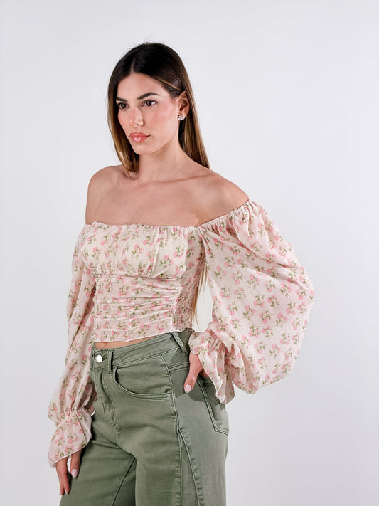 Estela — Blusa Bardot de hombros descubiertos