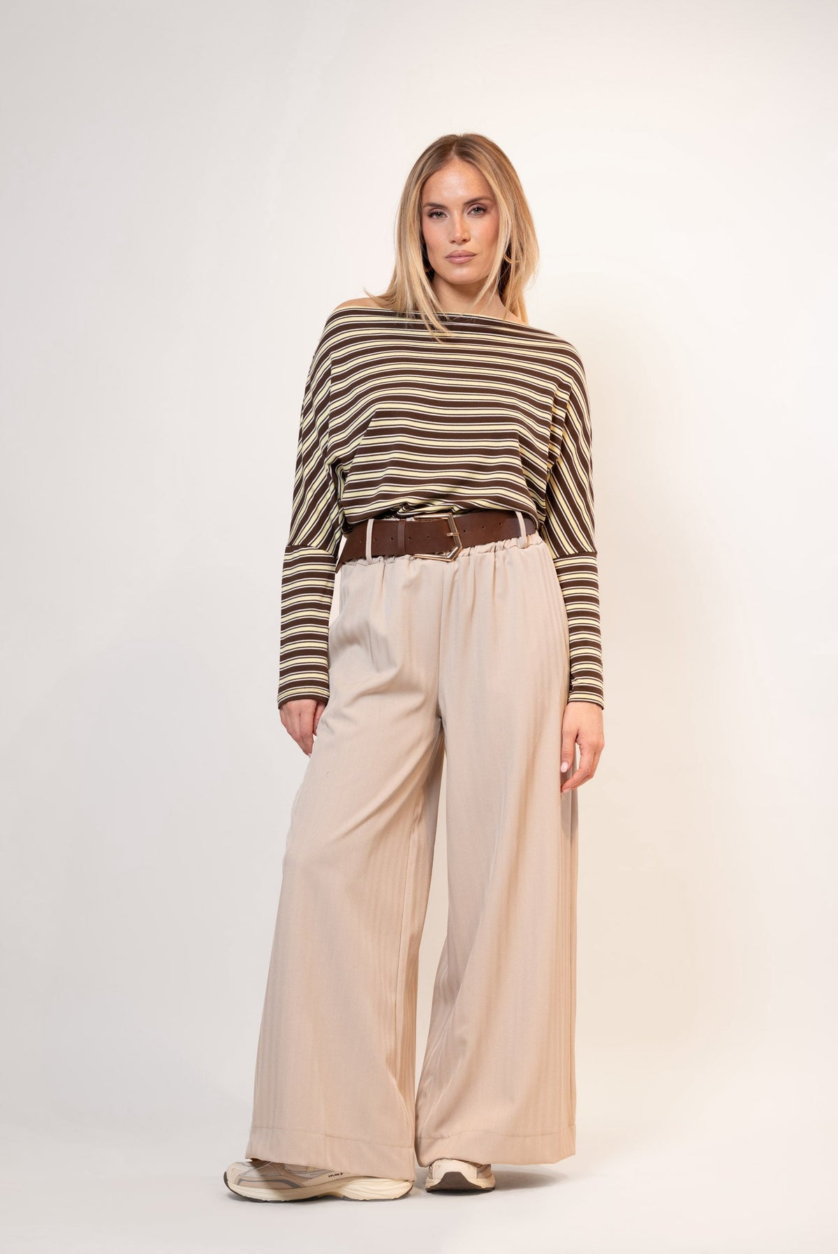 Francisca — Pantalón palazzo con cinturón