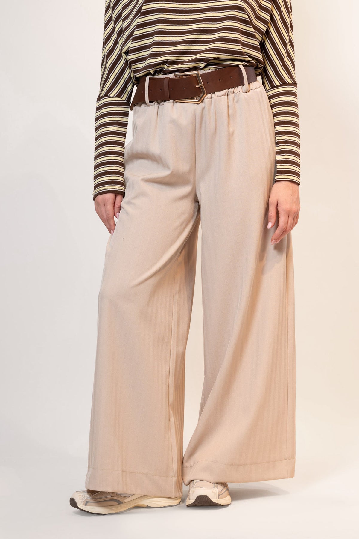 Francisca — Pantalón palazzo con cinturón