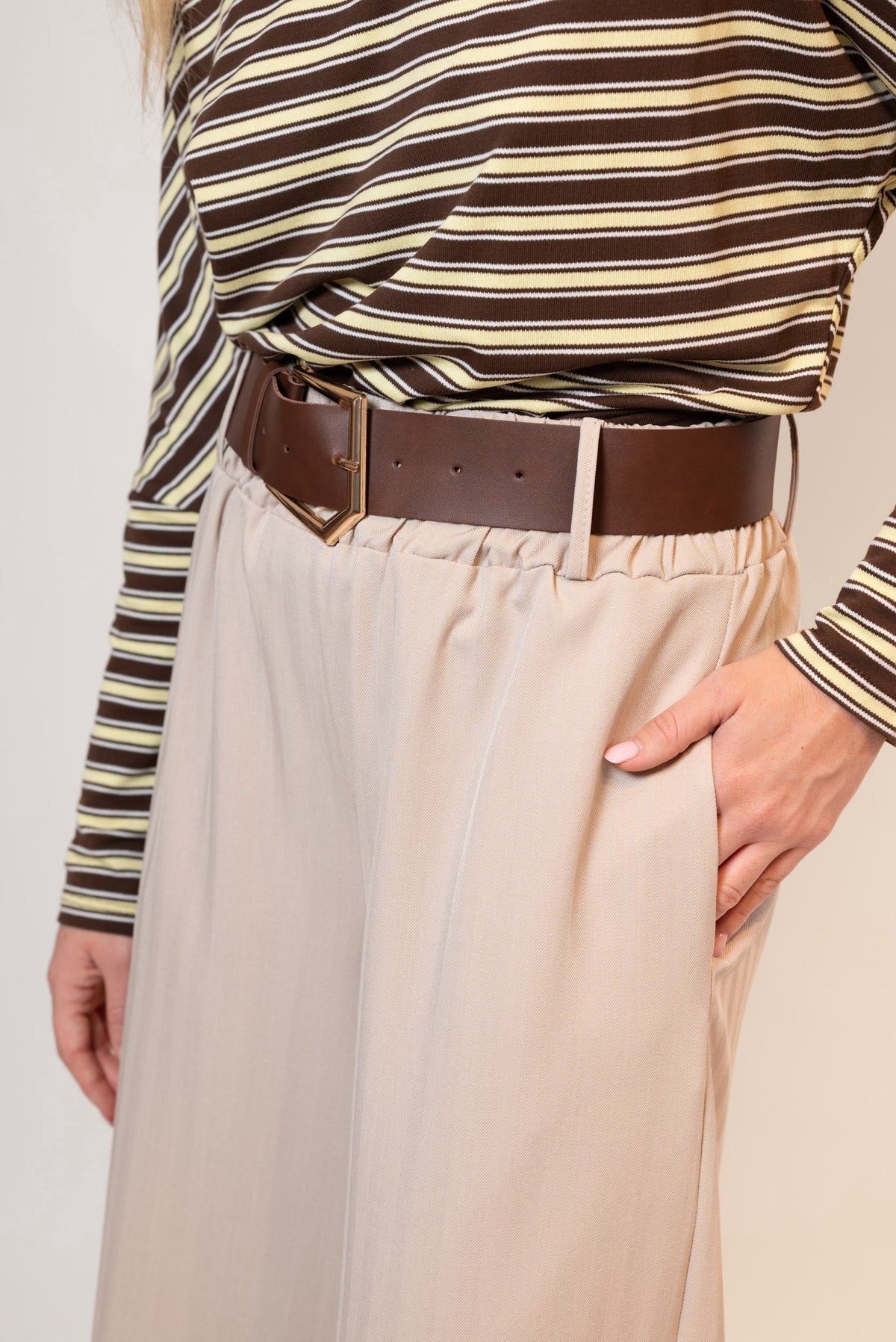 Francisca — Pantalón palazzo con cinturón