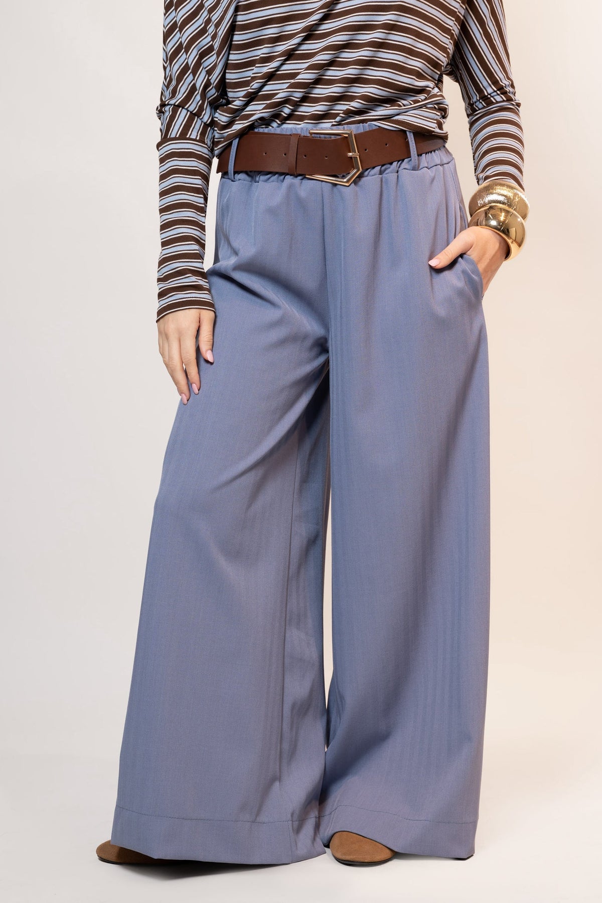 Francisca — Pantalón palazzo con cinturón