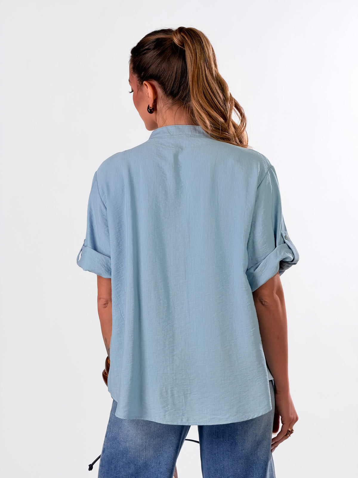 Cayetana — Camisa cuello mao efecto lino
