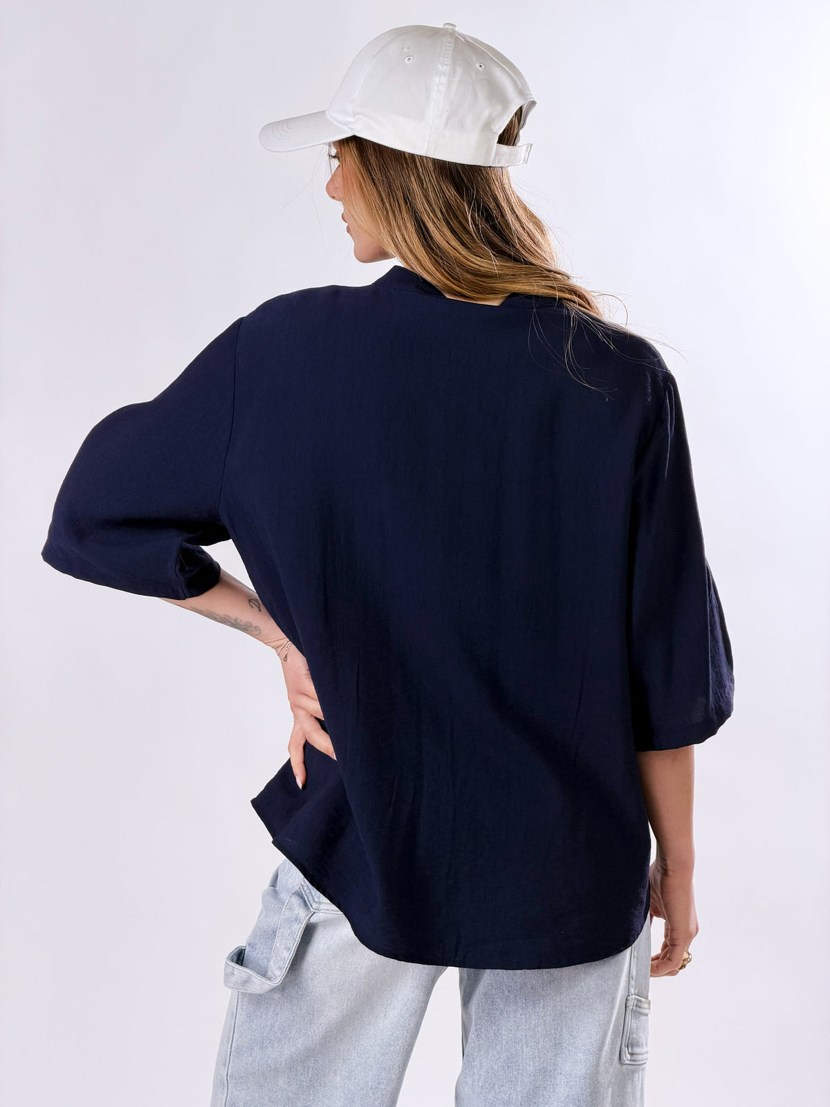 Cayetana — Camisa cuello mao efecto lino