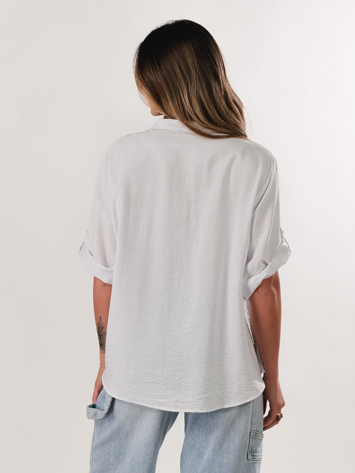Cayetana — Camisa cuello mao efecto lino