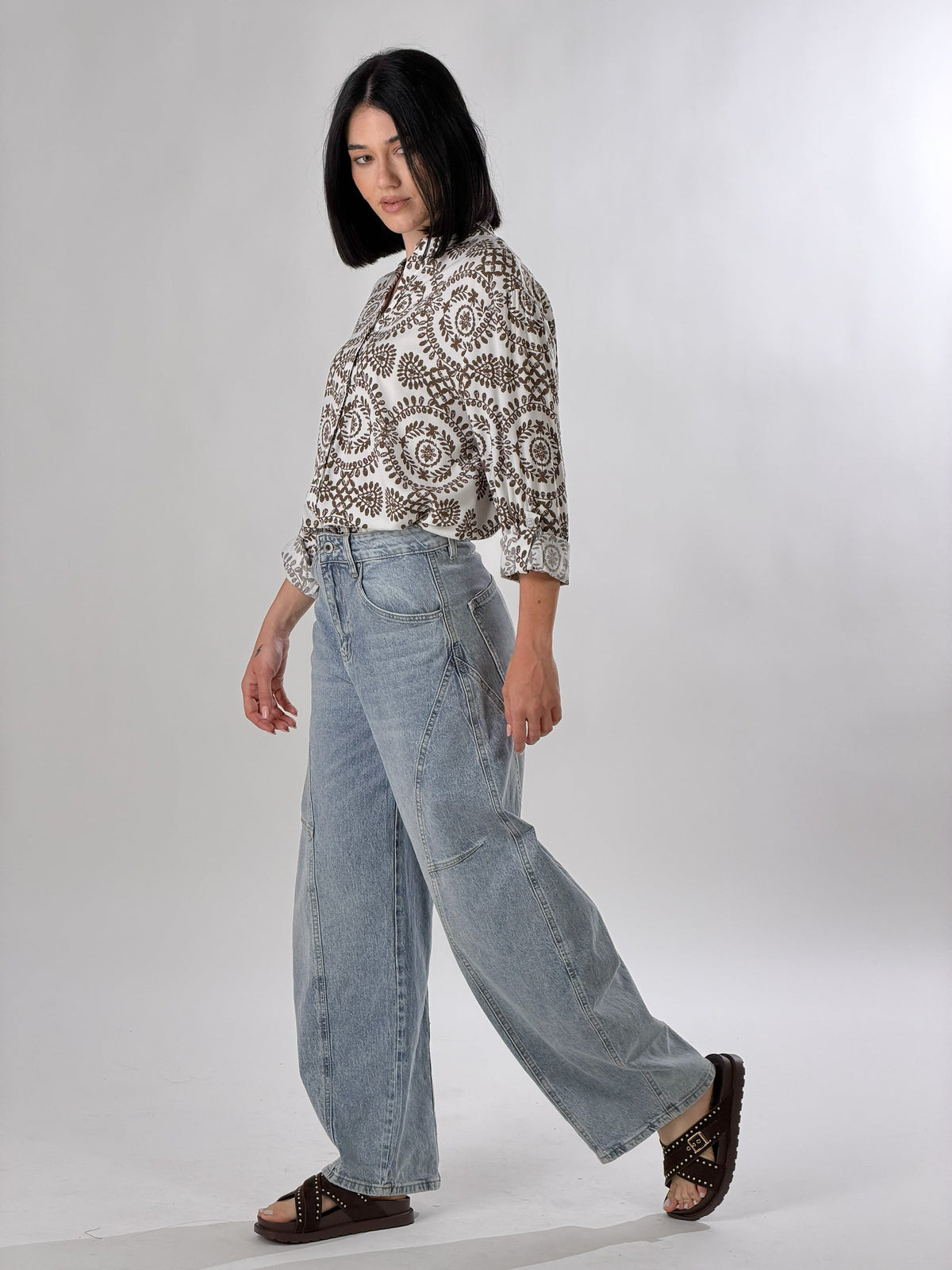 Clementina — Camisa de estampado arabesco