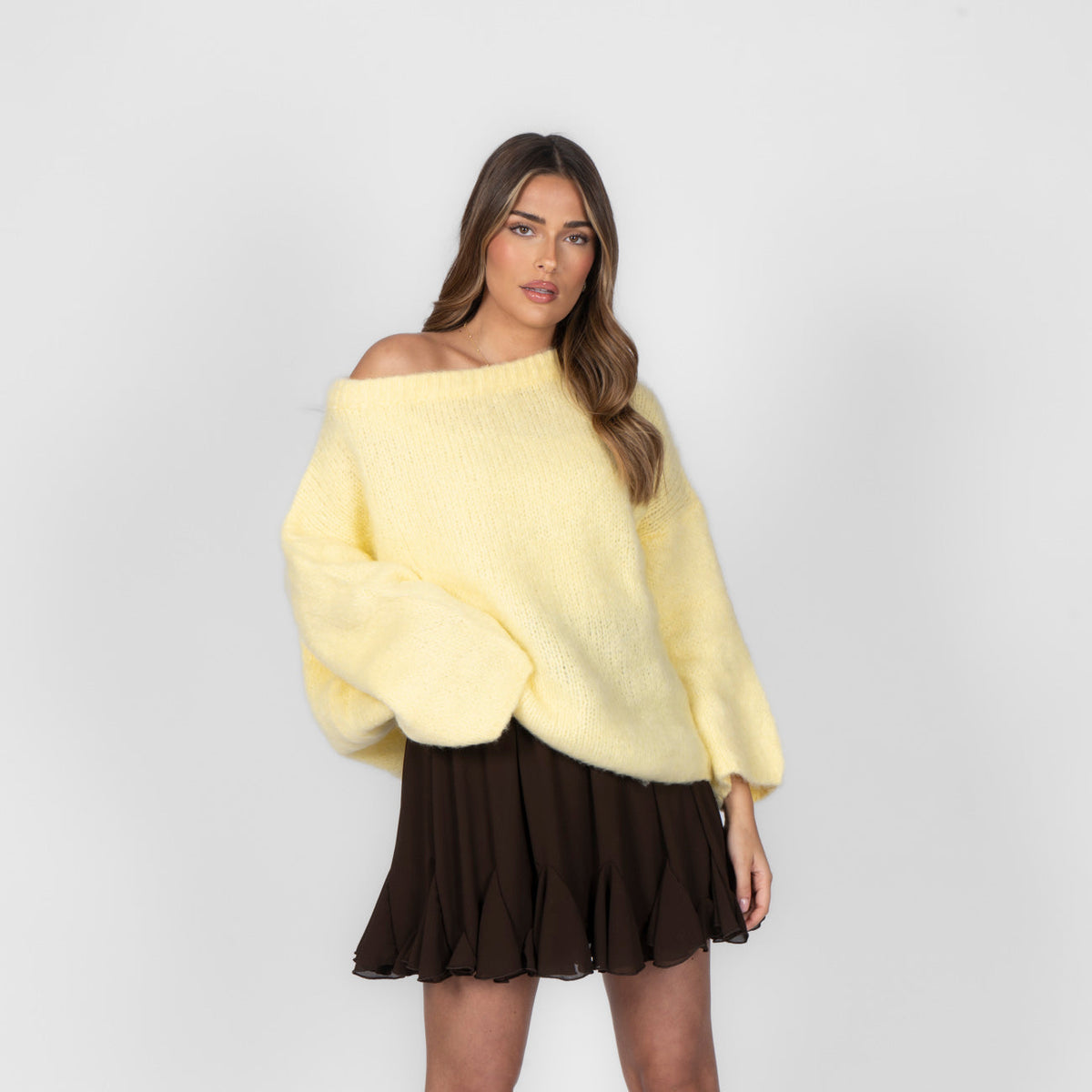 Julieta — Punto ultra suave con hombros descubiertos