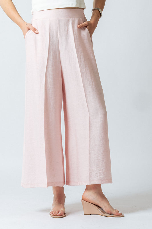 Aina — Pantalón ancho al tobillo de mezcla de lino