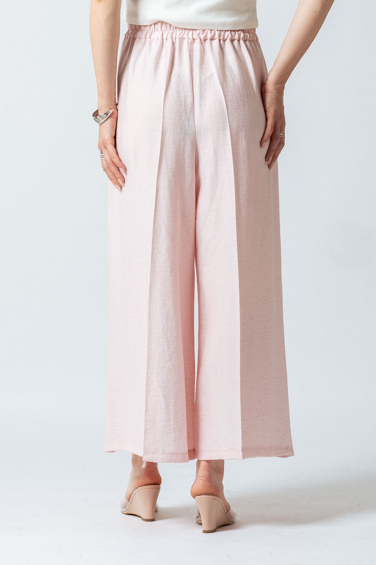 Aina — Pantalón ancho al tobillo de mezcla de lino