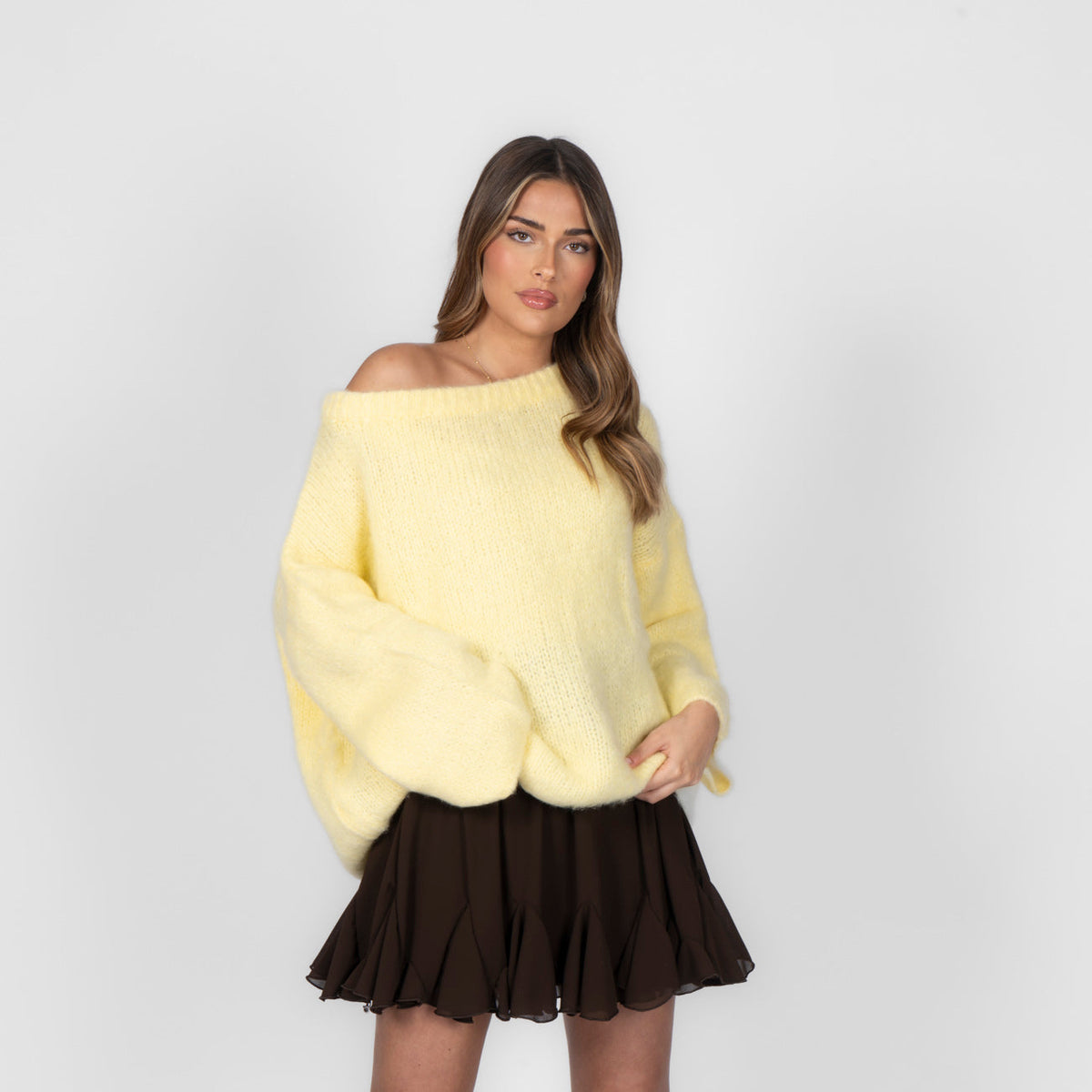 Julieta — Punto ultra suave con hombros descubiertos