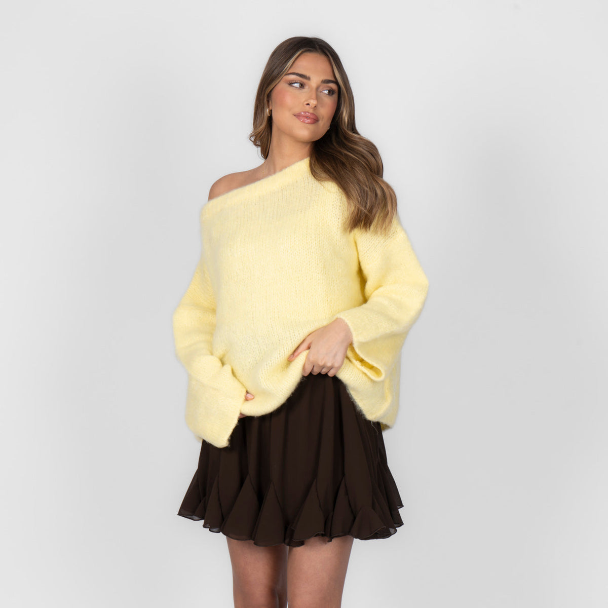 Julieta — Punto ultra suave con hombros descubiertos