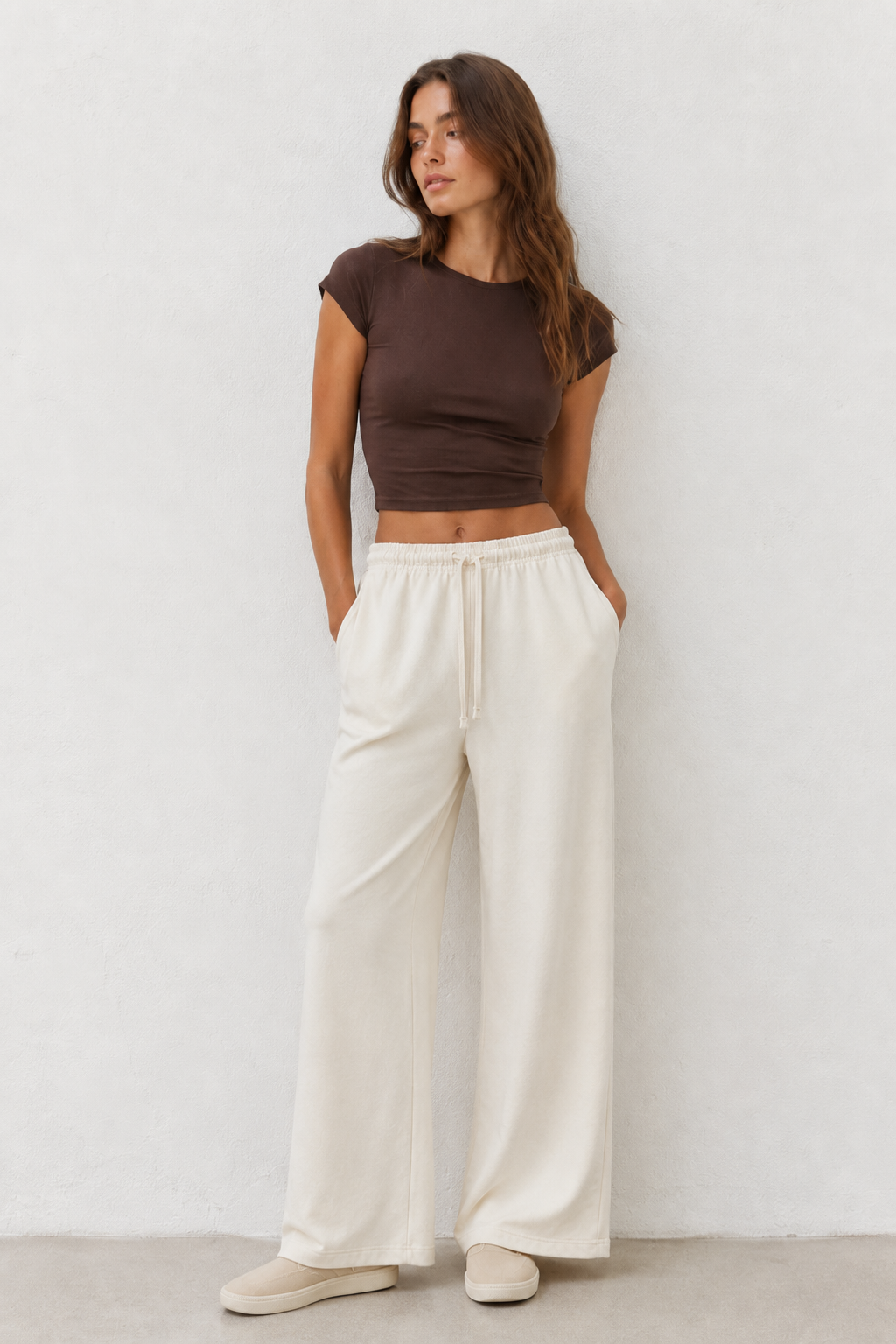 Mabel — Pantalón jogger de pierna ancha con cordón