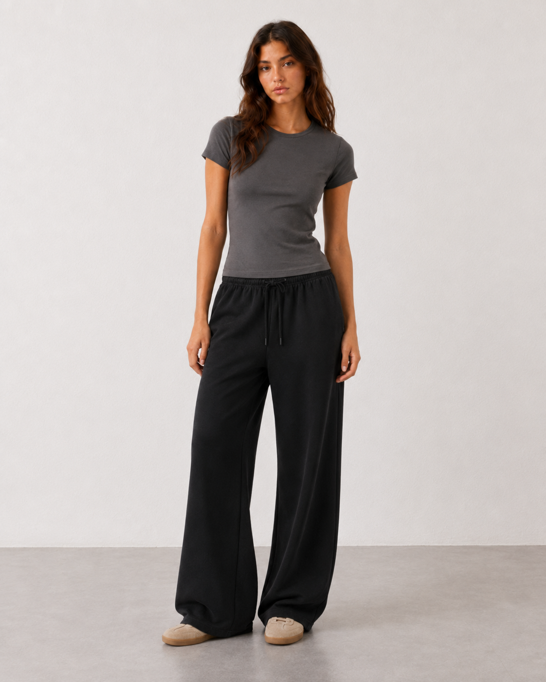 Mabel — Pantalón jogger de pierna ancha con cordón