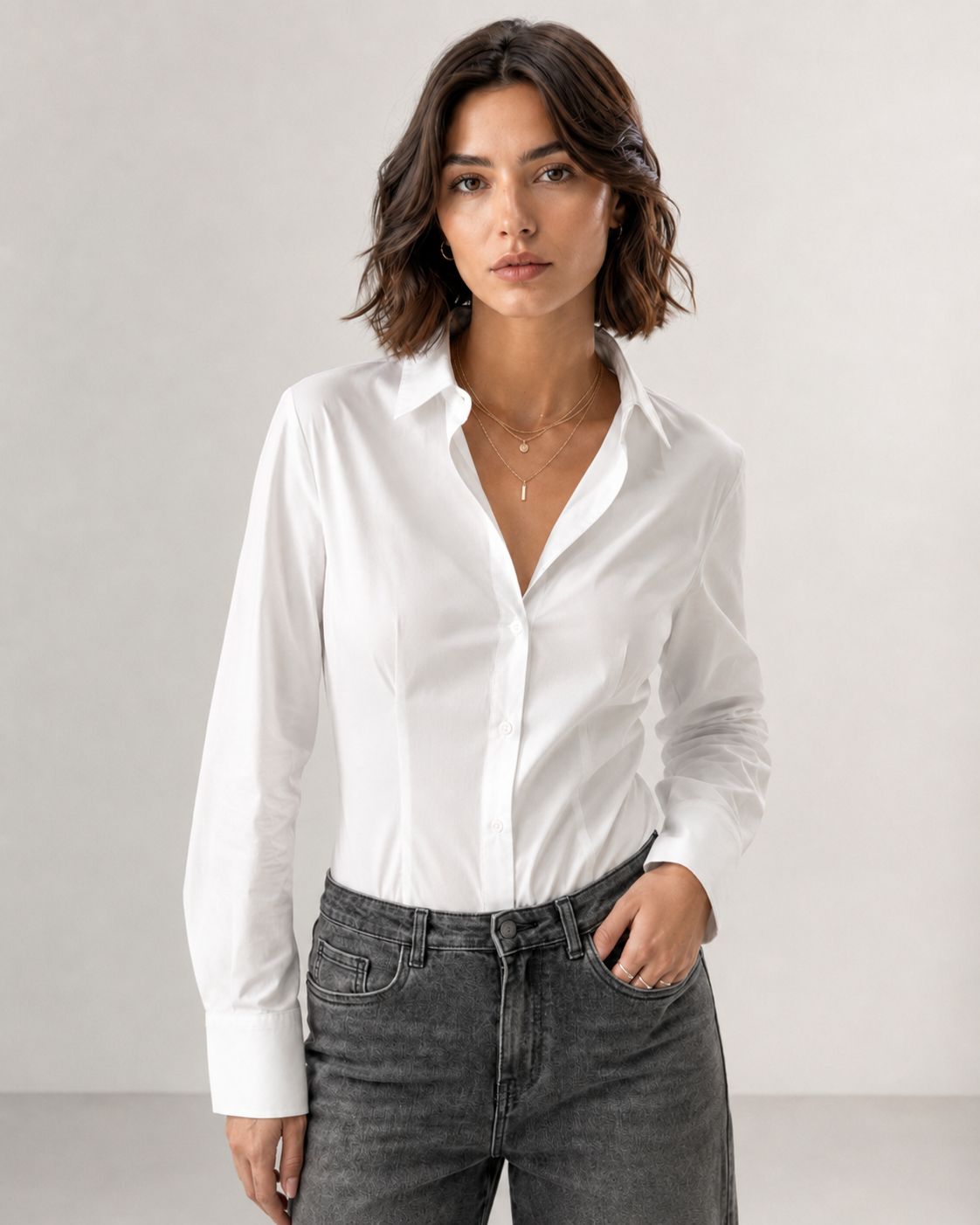 Fiona — Camisa de algodón stretch