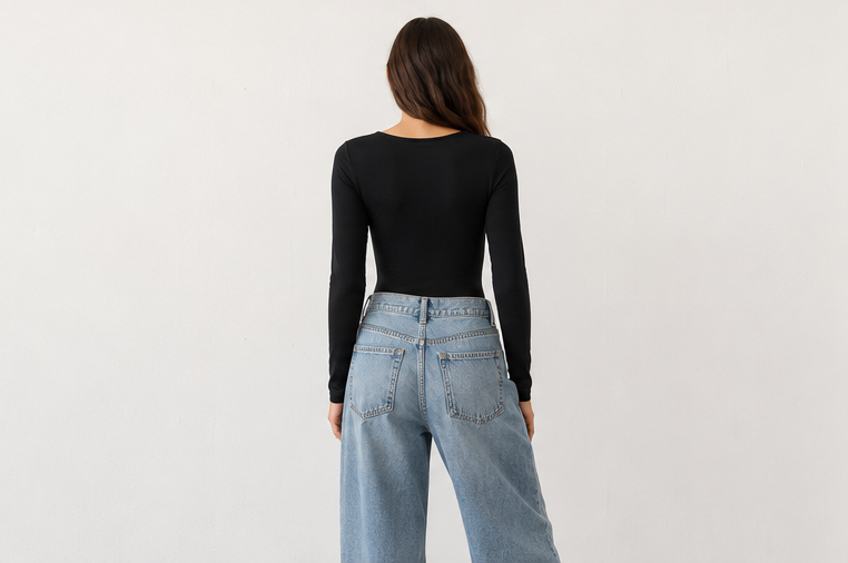 Livia — Body de manga larga efecto segunda piel