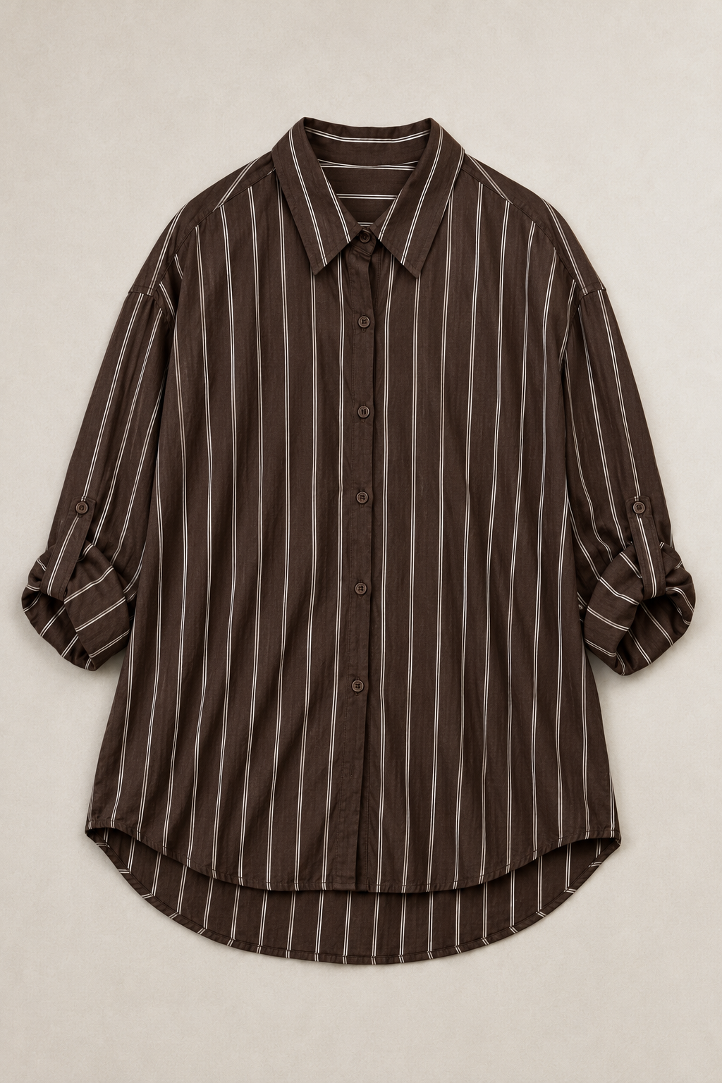 Isabel — Camisa oversize de rayas finas