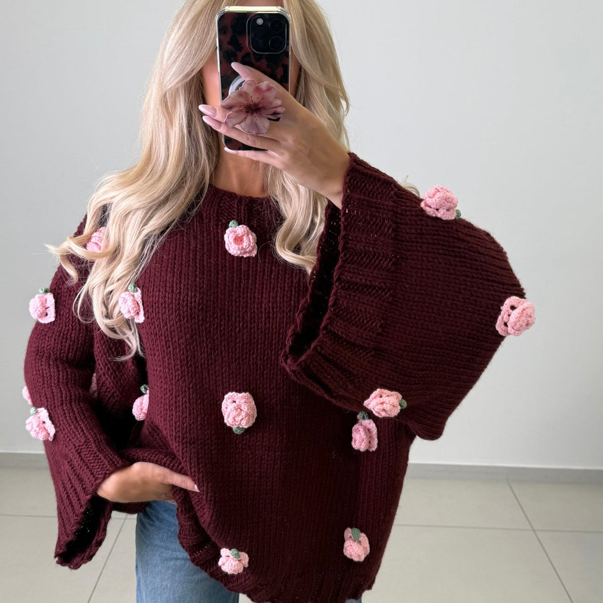 Dafne — Jersey artesanal de rosas