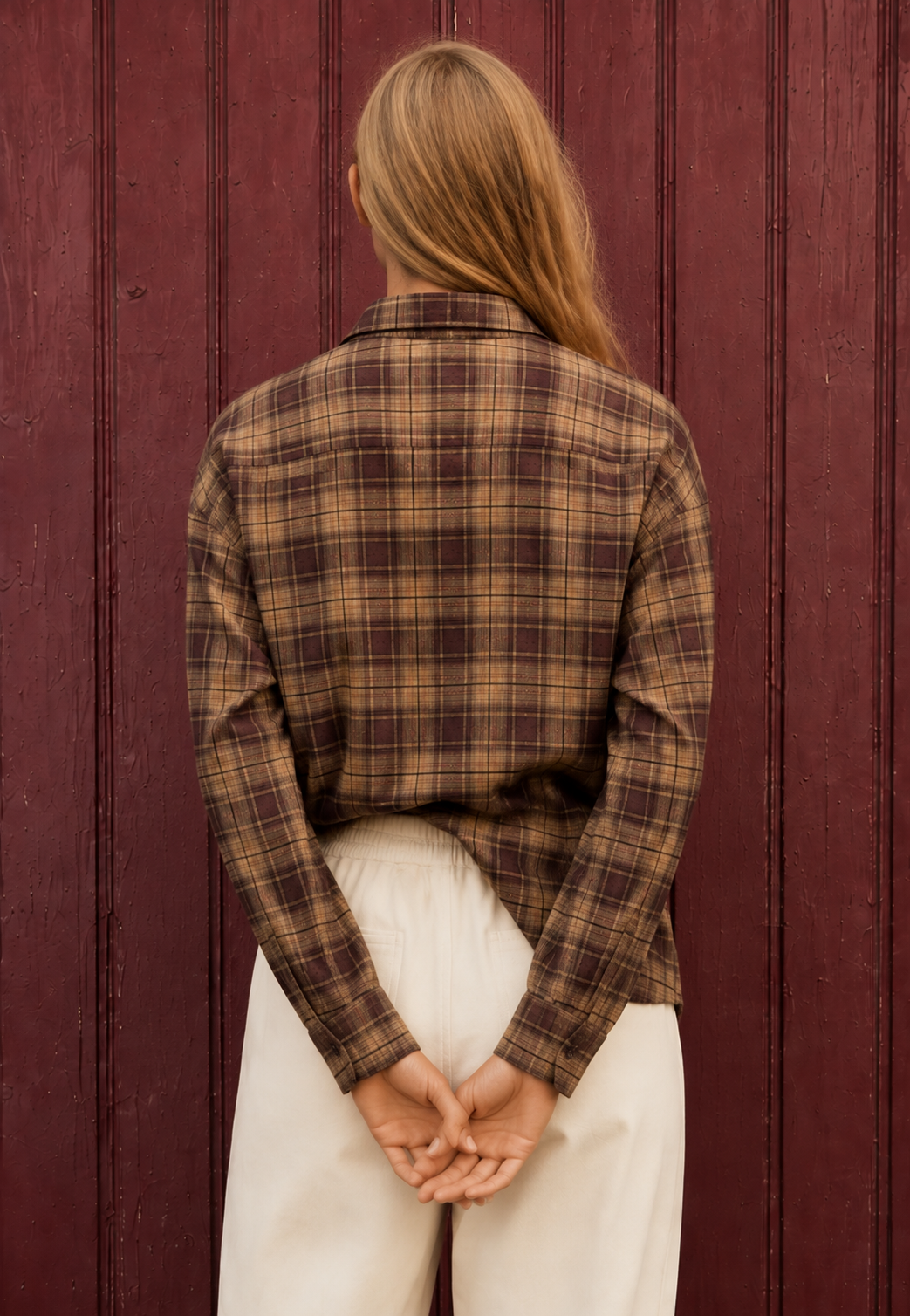 Ámbar — Camisa de estampado tartán