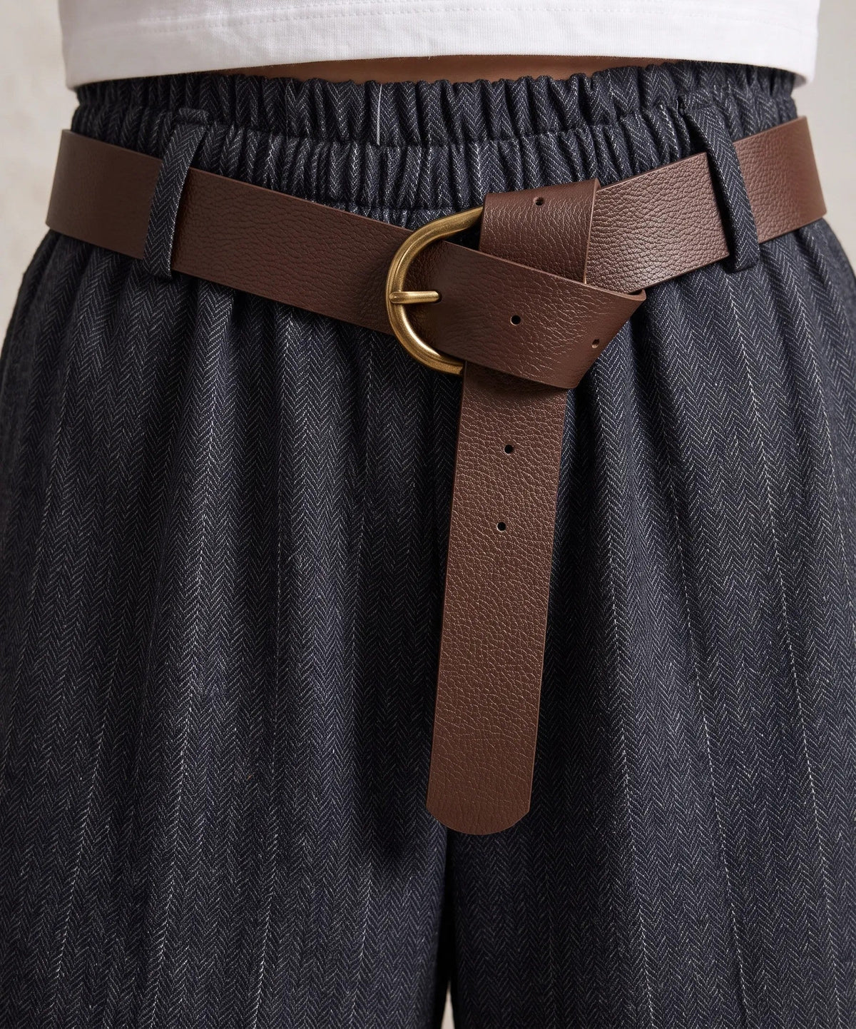 Rosalinda — Pantalón de raya diplomática efecto denim
