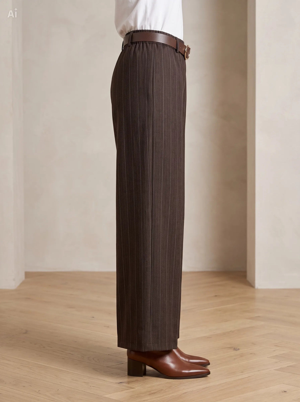 Rosalinda — Pantalón de raya diplomática efecto denim