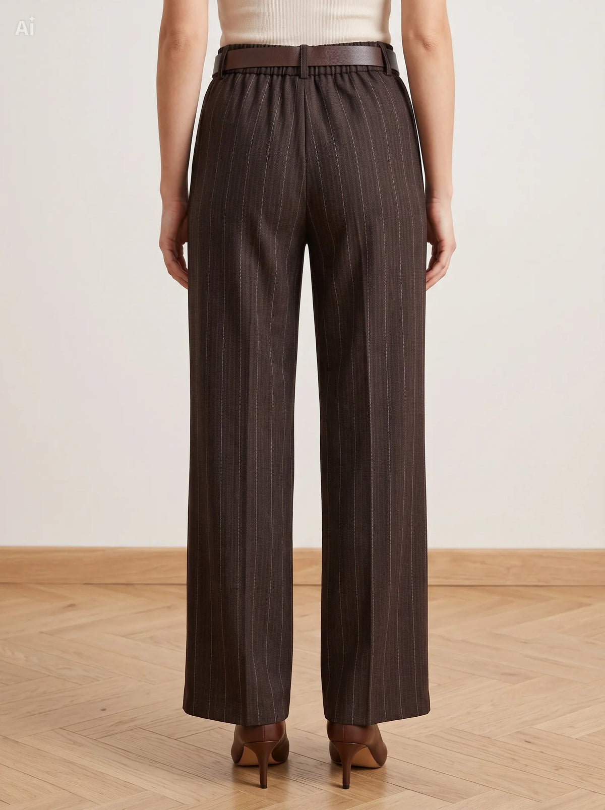 Rosalinda — Pantalón de raya diplomática efecto denim