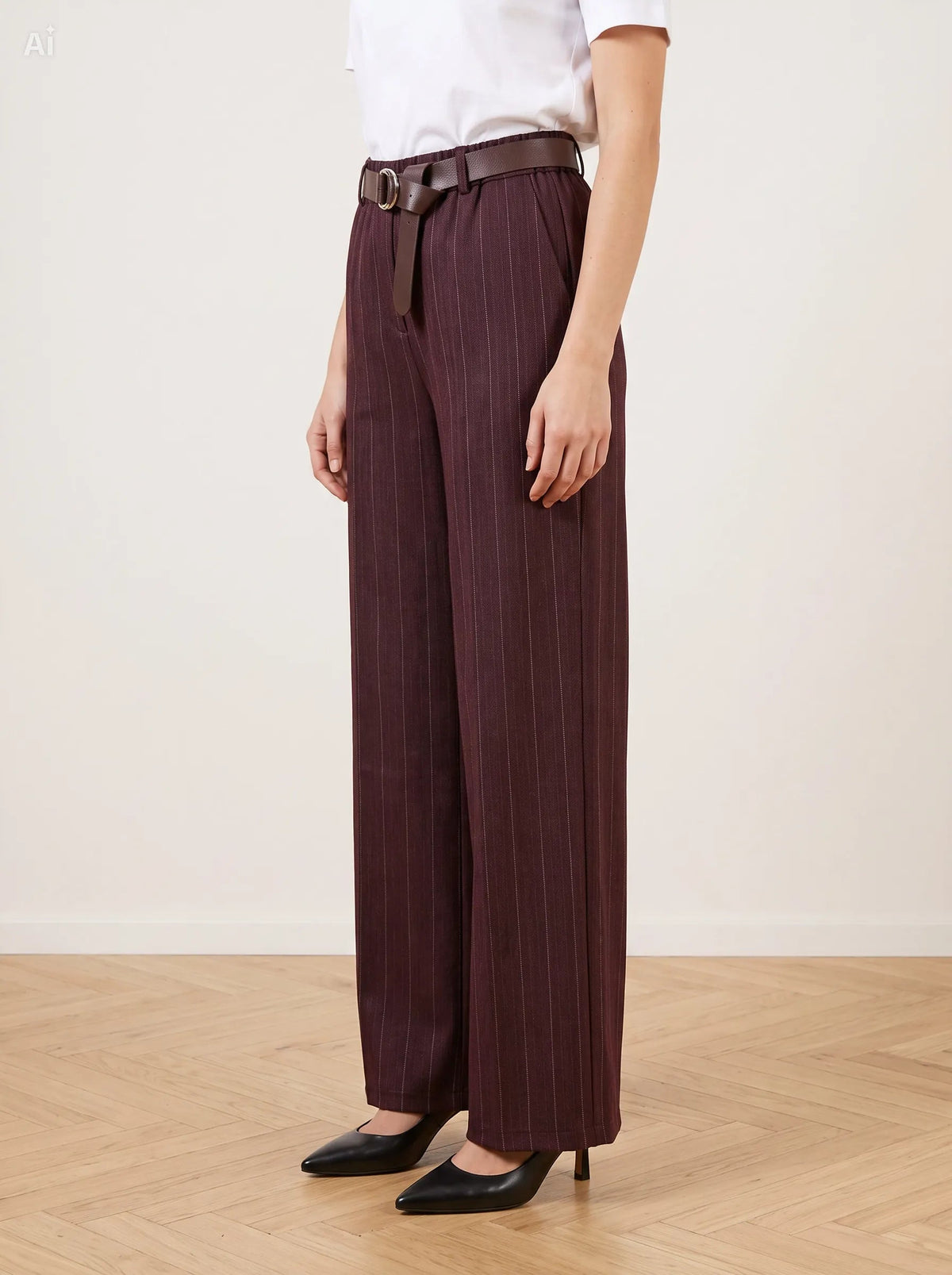 Rosalinda — Pantalón de raya diplomática efecto denim