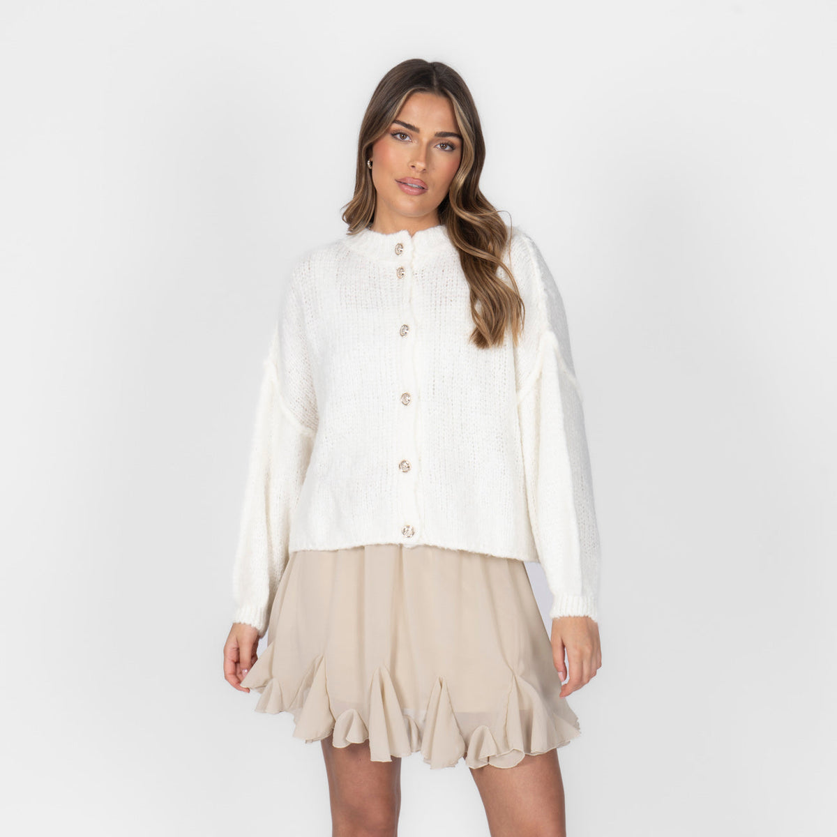 Zaira — Cárdigan bouclé corto holgado