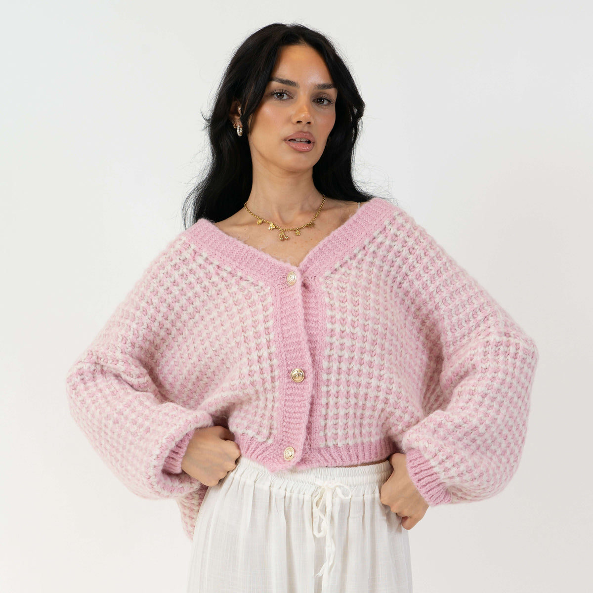 Eloísa — Cárdigan holgado de punto gofrado
