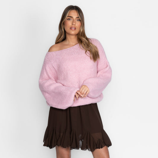 Nayara — Jersey casual con hombros descubiertos