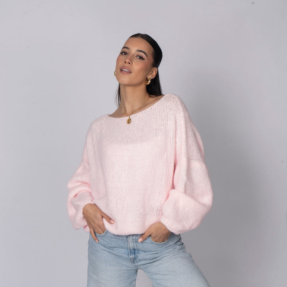 Nayara — Jersey casual con hombros descubiertos
