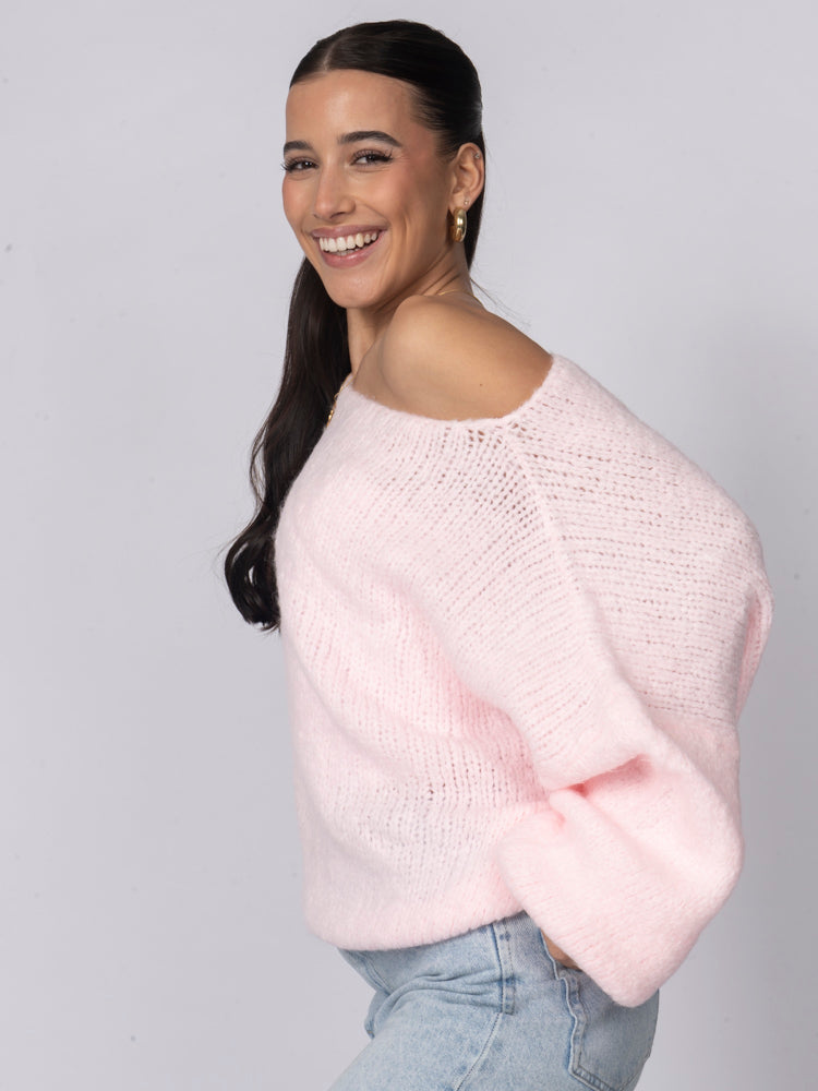 Nayara — Jersey casual con hombros descubiertos