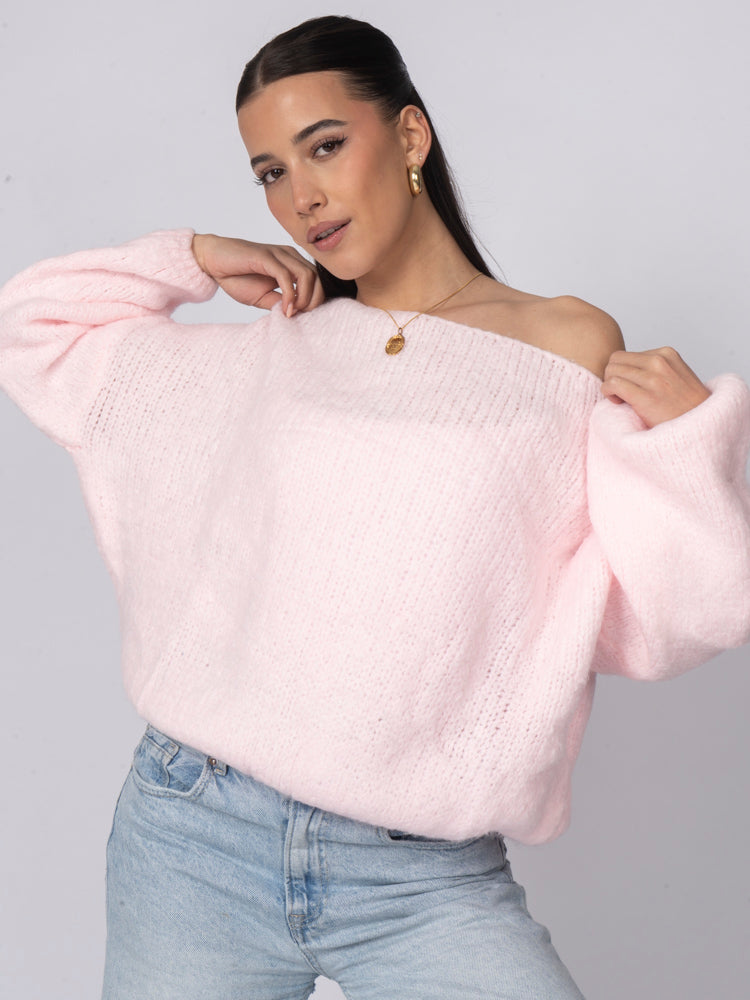 Nayara — Jersey casual con hombros descubiertos