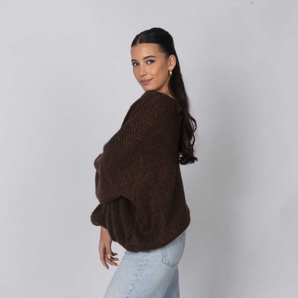 Nayara — Jersey casual con hombros descubiertos