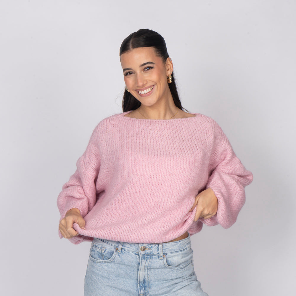 Nayara — Jersey casual con hombros descubiertos