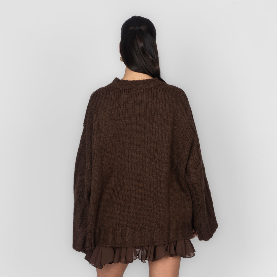 Violeta — Jersey de punto grueso holgado