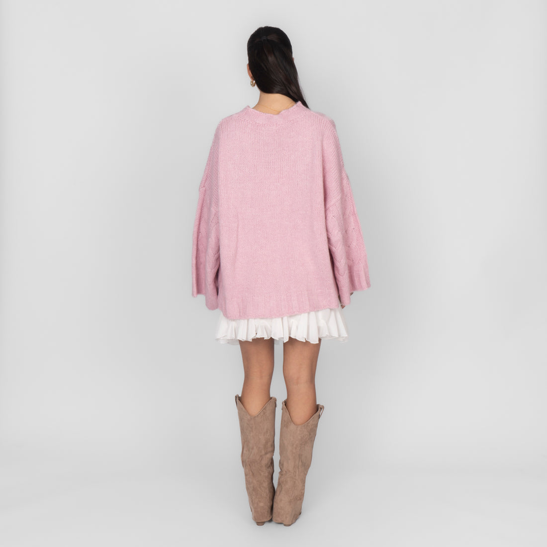 Violeta — Jersey de punto grueso holgado