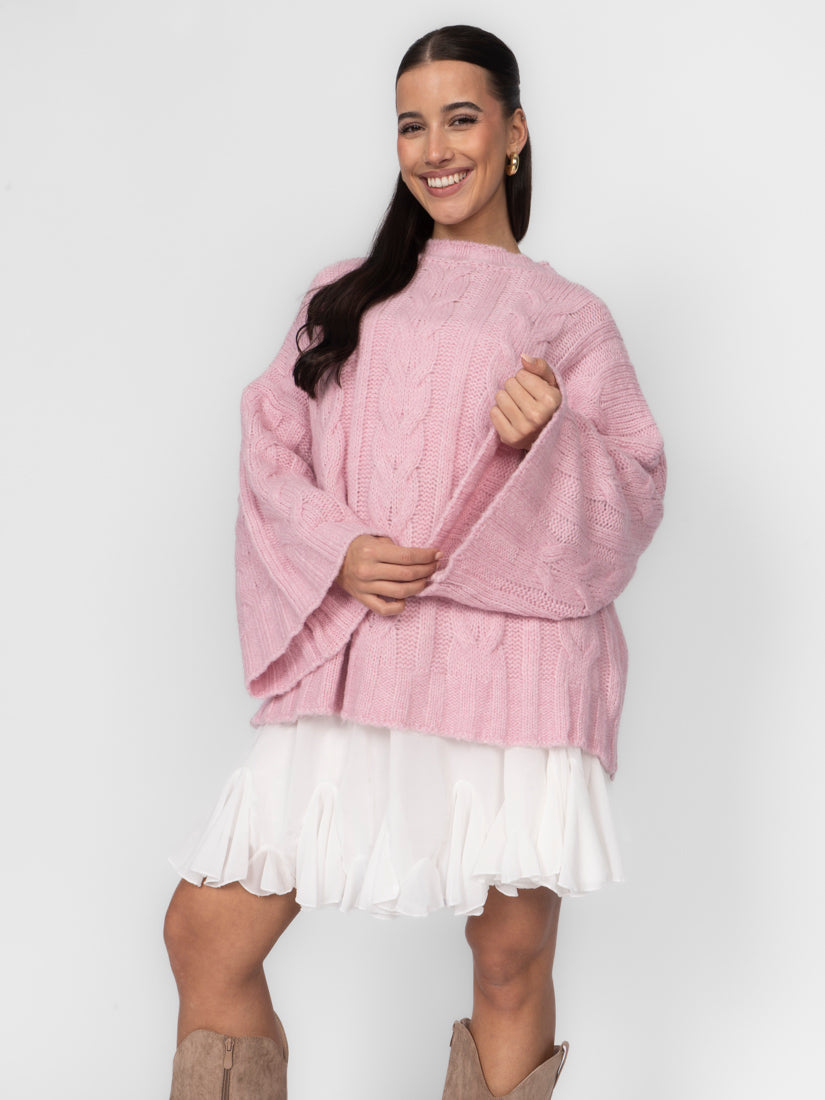 Violeta — Jersey de punto grueso holgado