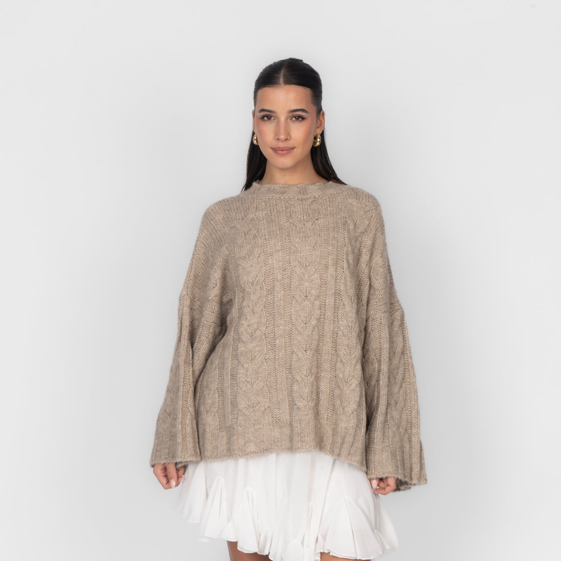 Violeta — Jersey de punto grueso holgado