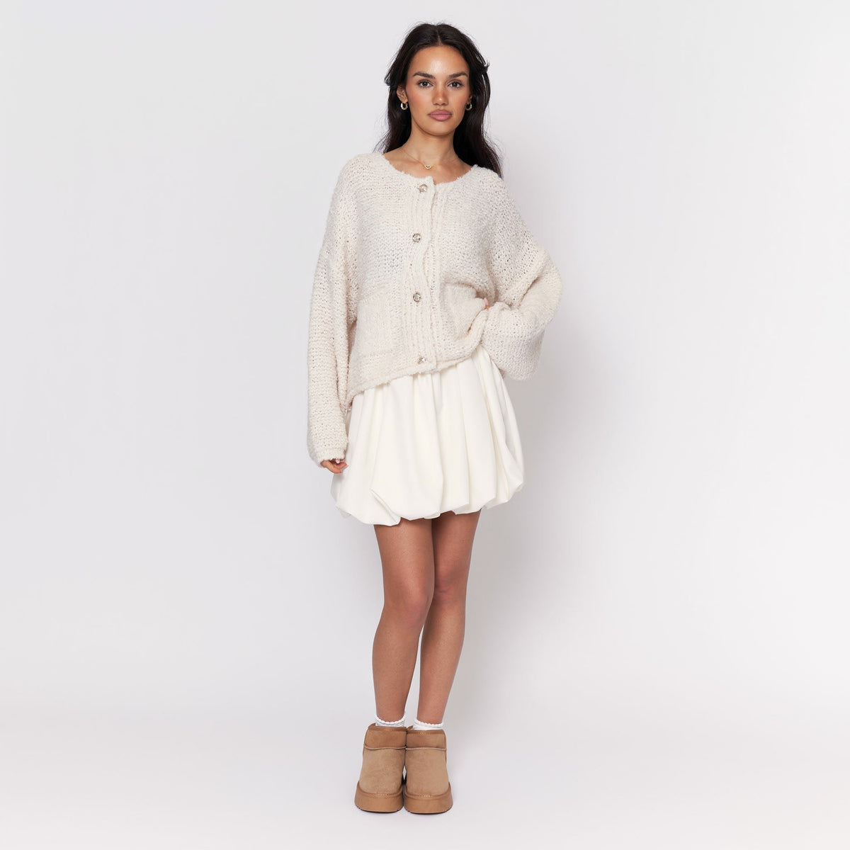 Cloe — Cárdigan bouclé acogedor