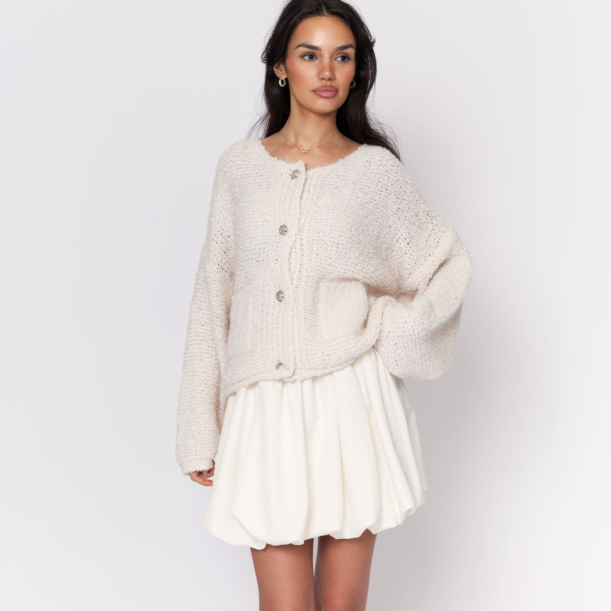 Cloe — Cárdigan bouclé acogedor