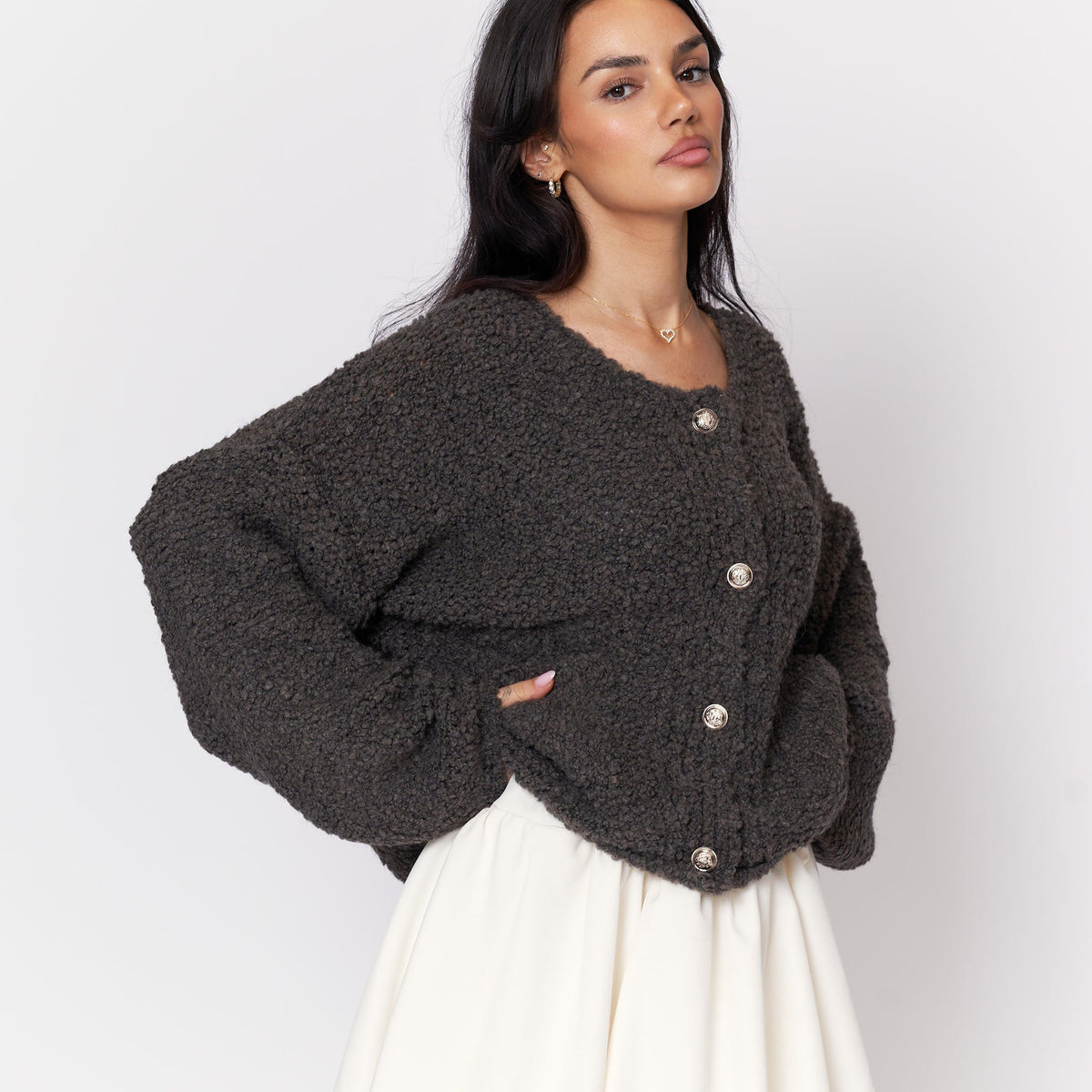 Cloe — Cárdigan bouclé acogedor